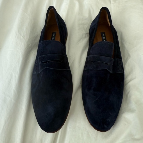 Margaux Penny Suede Navy Deep Blue Loafers | New | 41W - Picture 10 of 13